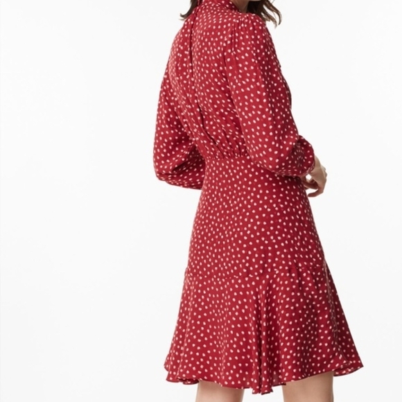 Rebecca Taylor Blurry Heart Silk Long Sleeve Mini Shirt Dress Size 2 Women's - Picture 2 of 16